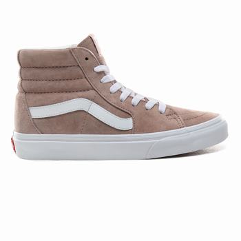 Női Vans Pig Suede Sk8-Hi Magasszárú Cipő VA7985206 Szürke/Fehér